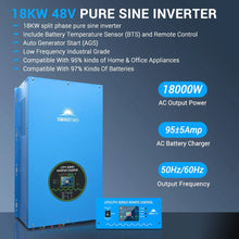 Load image into Gallery viewer, 18000W 48V Split Phase Pure Sine Wave Inverter Charger