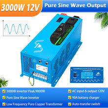 Load image into Gallery viewer, 3000W DC 12V Pure Sine Wave Inverter With Charger
