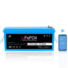 Load image into Gallery viewer, 12V  200Ah LiFePo4 Deep Cycle Lithium Battery Bluetooth / Self-Heating / IP65
