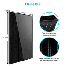 Load image into Gallery viewer, 370 Watt  Mono Black PERC Solar Panel UL 61730
