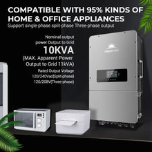 Load image into Gallery viewer, 10KW Hybrid Inverter 48V Split Phase Grid Feedback Batteryless
