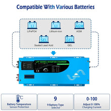 Load image into Gallery viewer, 2000W DC 12V Pure Sine Wave Inverter With Charger
